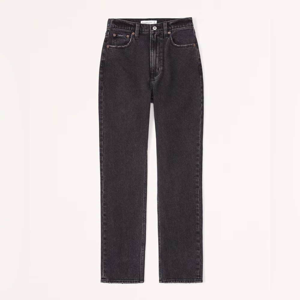 Abercrombie Curve Love Ultra High Rise Ankle Straight Jean